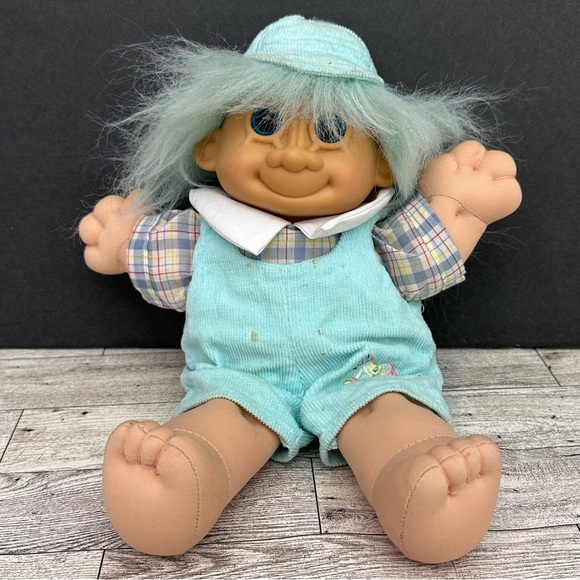 Sparky Corduroy Romper Rocking Horse Applique Blue Eyes 12”Russ Troll Kidz Doll - Picture 1 of 7
